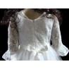 Mädchen Kleid festlich Blume mit Reifrock Blumenkind Taufe Hochzeit A-Linie Weiß GR: 116-140
