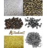 100 Quetschperlen 2-4 mm versilbert, Goldfarben, Bronze, Rosegold, Antikkupfer, Metallgrau, Silberfarben