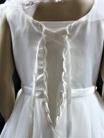 Mädchen Kleid festlich Blumenkind Taufe Hochzeit A-Linie Weiß Größe 122-164