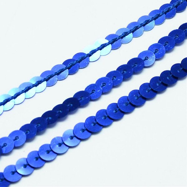 5 m Paillettenband 6 mm  AB-Farben Blau