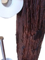 Toilettenpapierhalter Klopapierhalter Klobürste Eichenbalken Edelstahl Vintage altes Holz, Holz und Metall Baddekoration Unikat originelle Geschenkidee