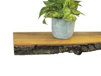 Wandregal Industrial Eiche mit Baumkante und Rinde Retro Rustikal Vintage Holz und Eisen 40 -120 cm