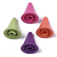 Stricknadel-Stopper für Nadelspiel, Set mit 8 Stück (4x klein 4x groß)