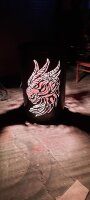 Feuertonne mit Motiv (Drachen)