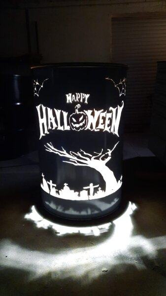 Feuertonne mit Motiv (Halloween)