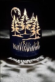 Feuertonne mit Motiv (Wald)