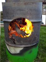 Feuertonne mit Motiv (Wolf)